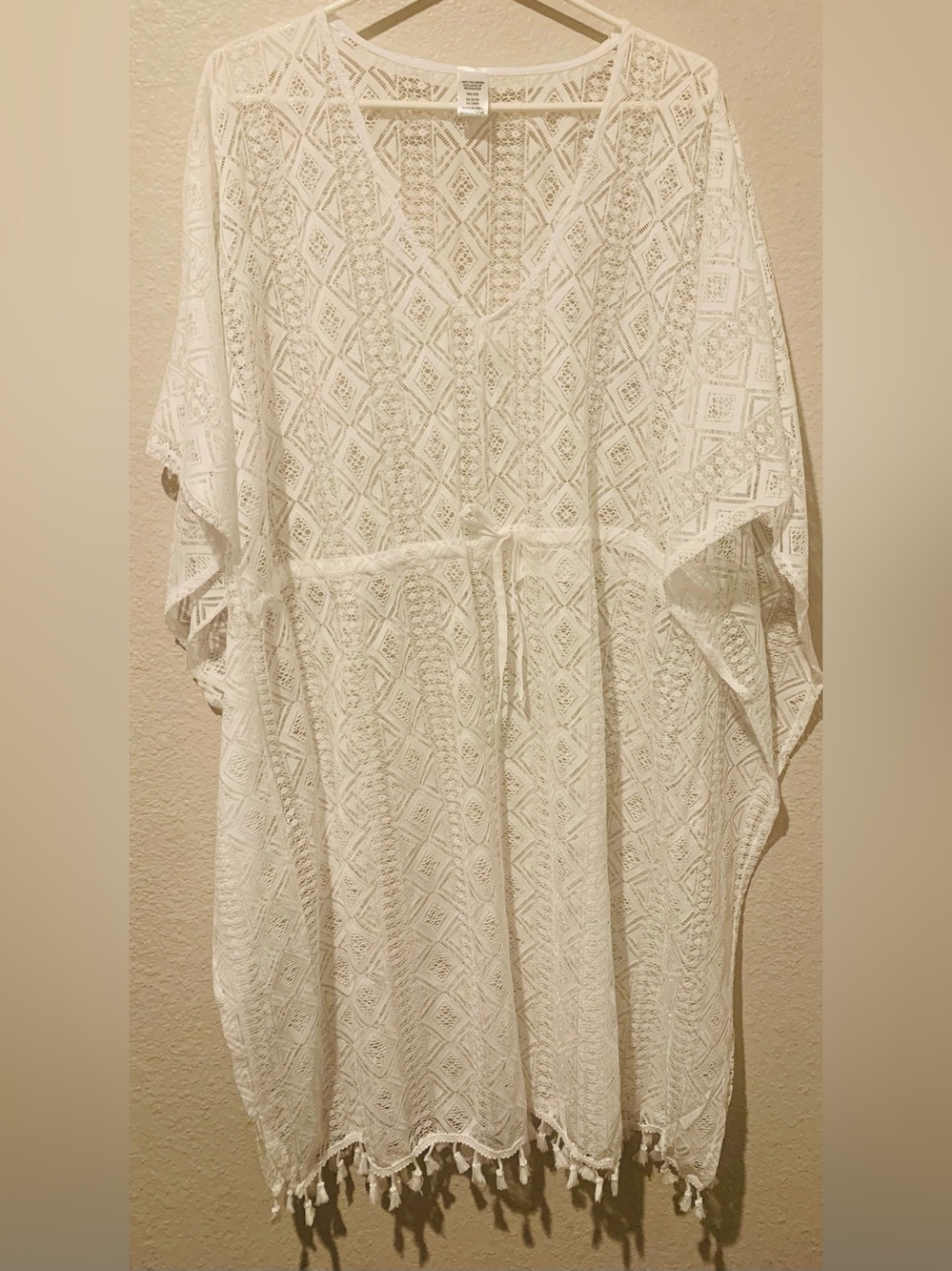 White Lace Tassel Beach Cover-Up NWOT